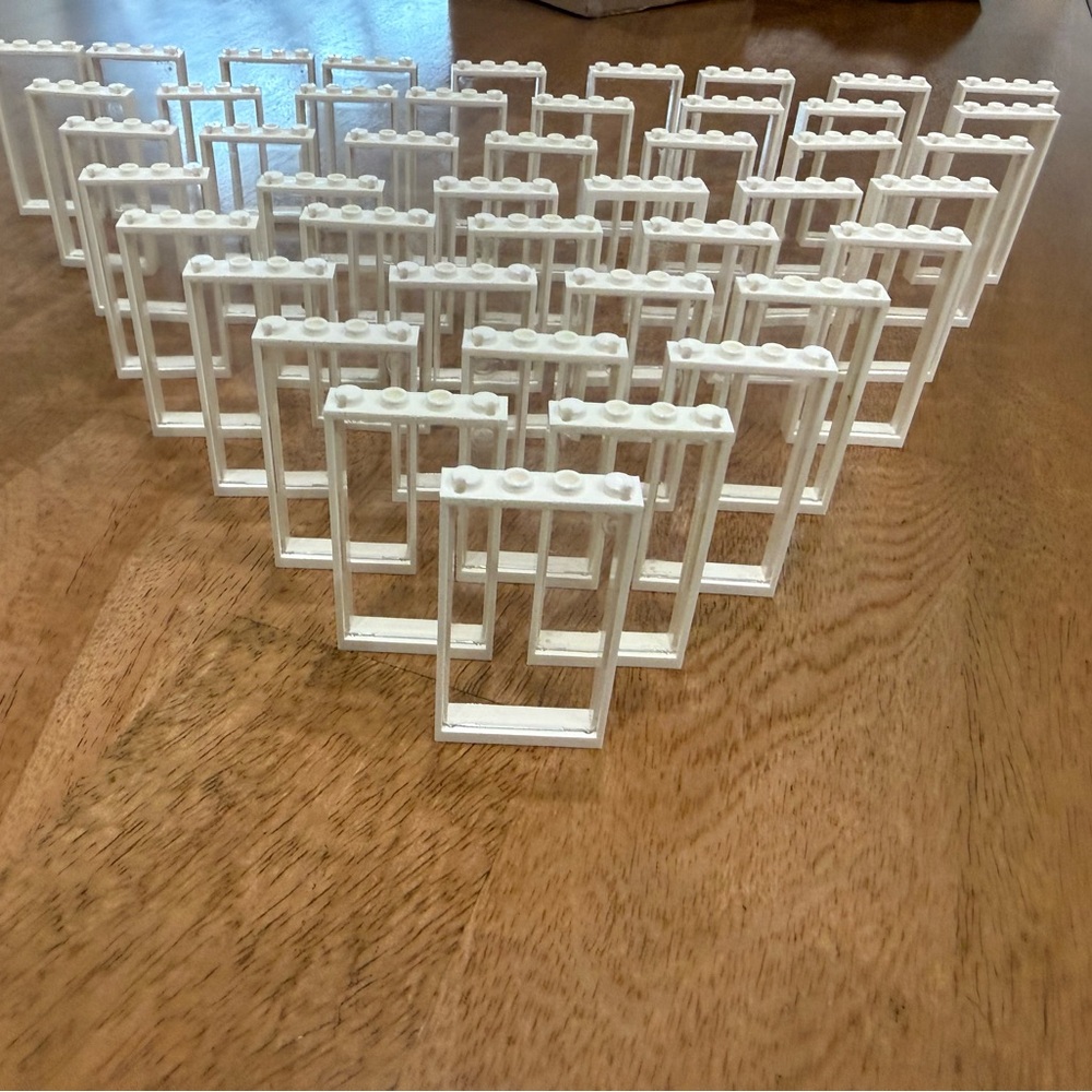White LEGO-style Window Frames - Lot of Bricks